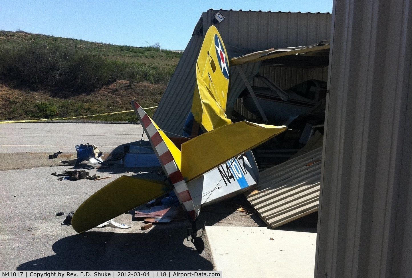 N41017, 1969 Bowers Fly Baby 1A C/N 67-13, A private pilot from Oceanside remained in critical condition Monday following a weekend crash that wrecked his light plane at Fallbrook Airpark, authorities reported. James Stowe, 45, had just taken off in his 1969 Bowers Fly Baby 1-A when it went down.