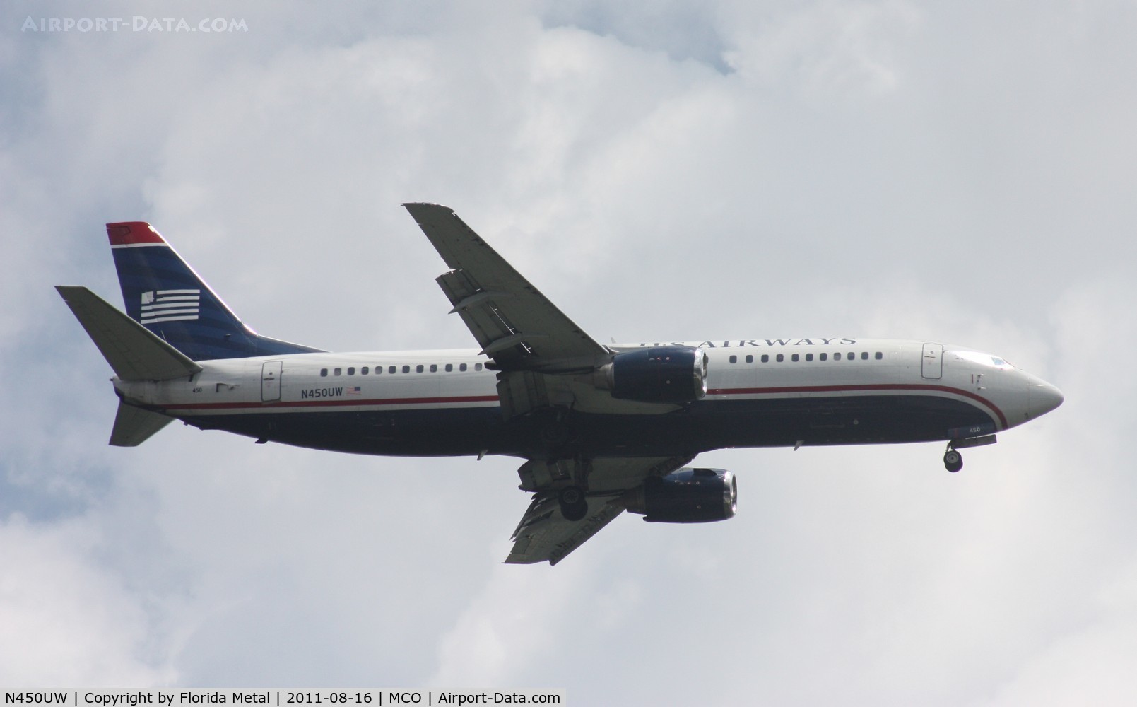 N450UW, 1990 Boeing 737-4B7 C/N 24933, USAirways 737