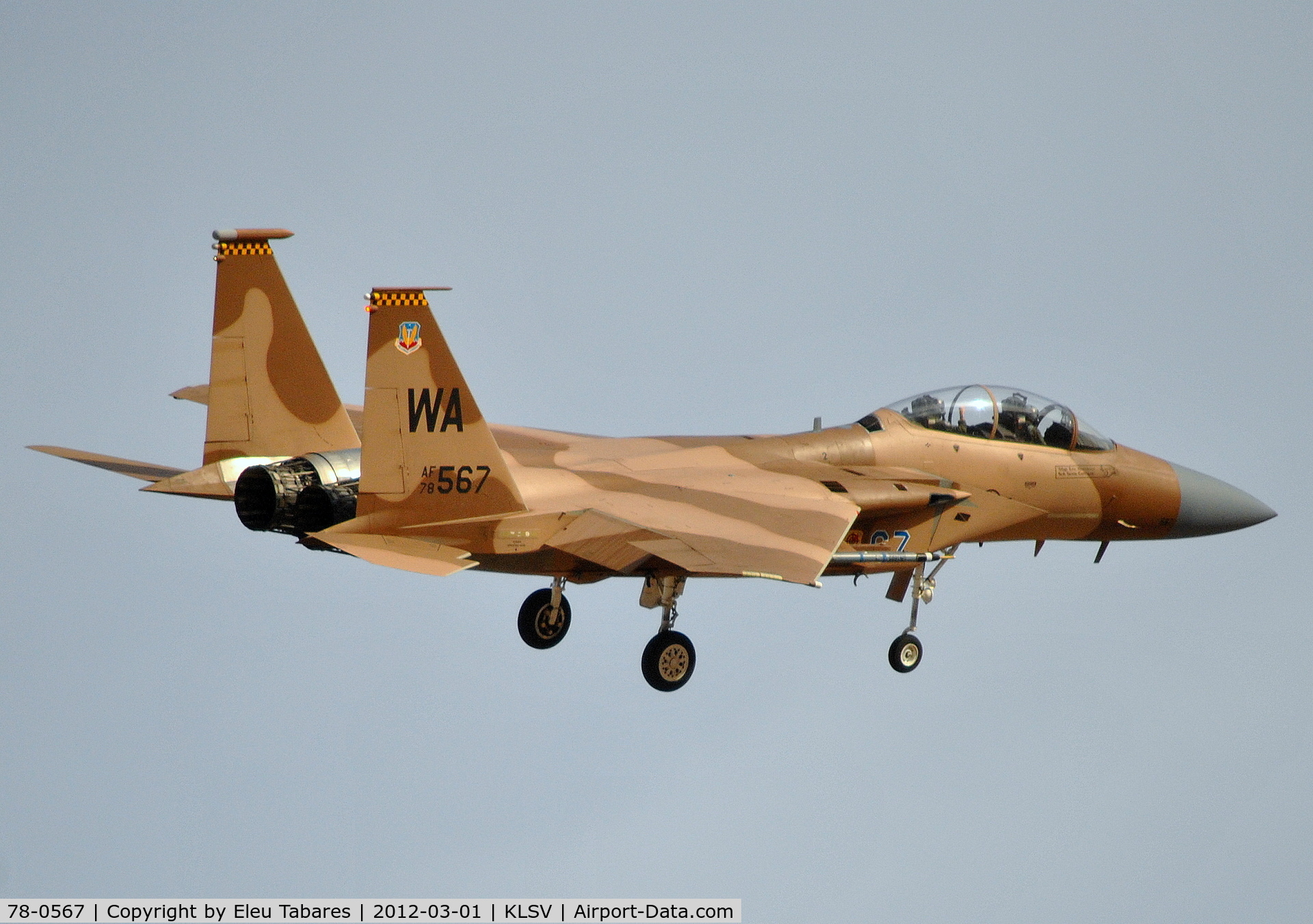78-0567, McDonnell Douglas F-15D Eagle C/N 0489/D007, Taken during Red Flag Exercise at Nellis Air Force Base, Nevada.