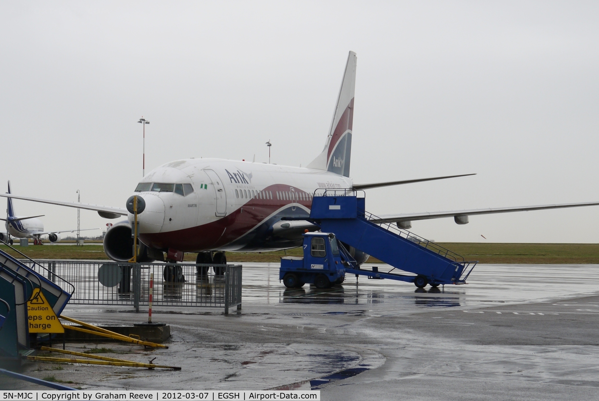 5N-MJC, 2007 Boeing 737-7BD C/N 33932, Parked at Norwich.