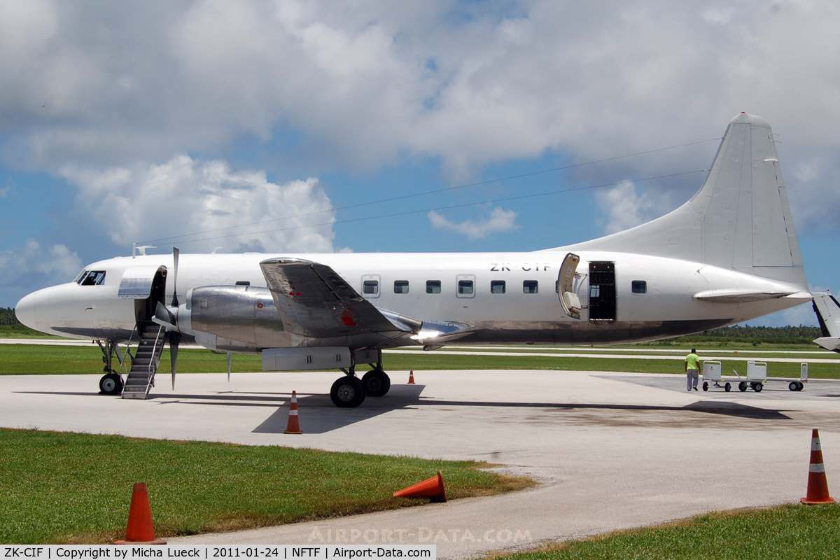 ZK-CIF, 1956 Convair 580 C/N 381, At Nuku'alofa