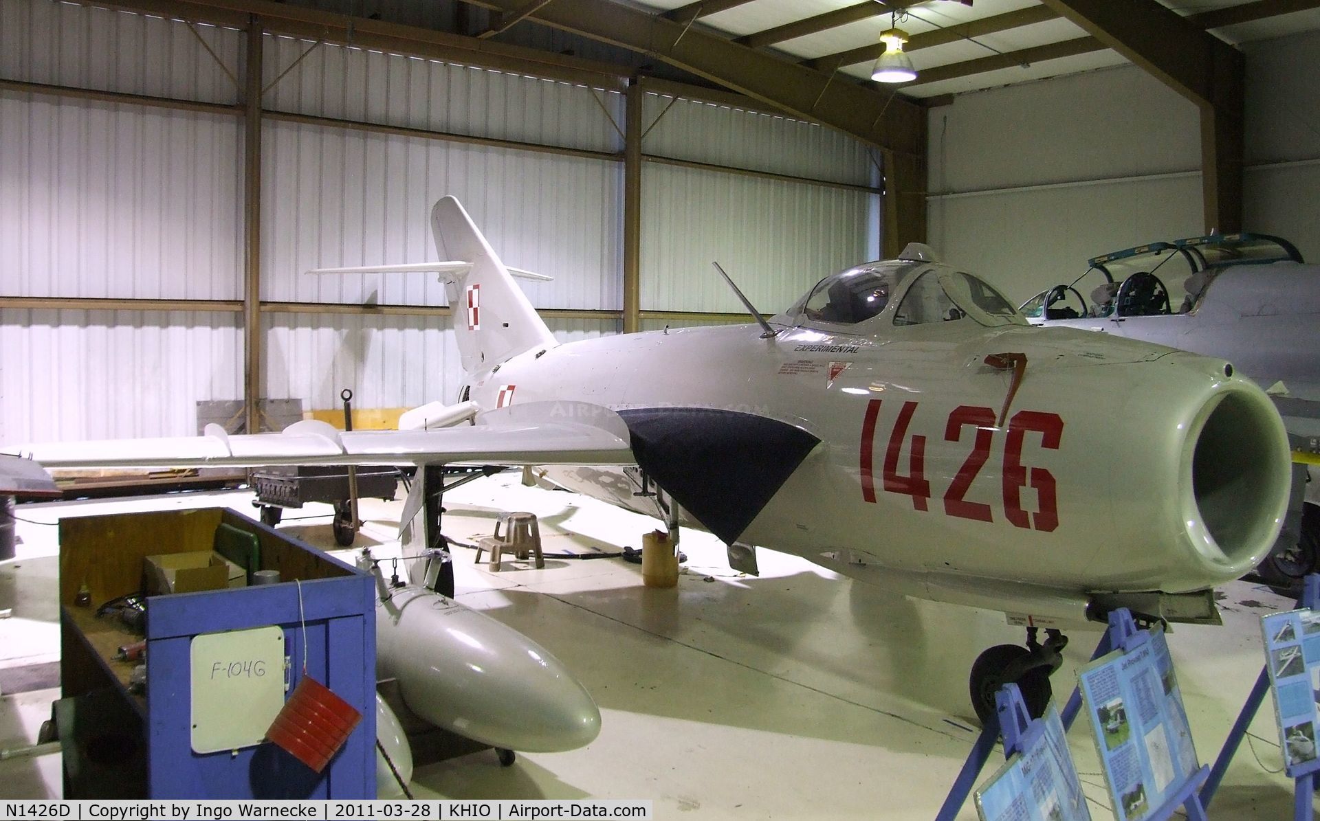 N1426D, Mikoyan-Gurevich MiG-17 (LIM-5) C/N 1C-14-26, Mikoyan i Gurevich MiG-17F FRESCO-C (PZL-Mielec LIM-5) at the Classic Aircraft Aviation Museum, Hillsboro OR