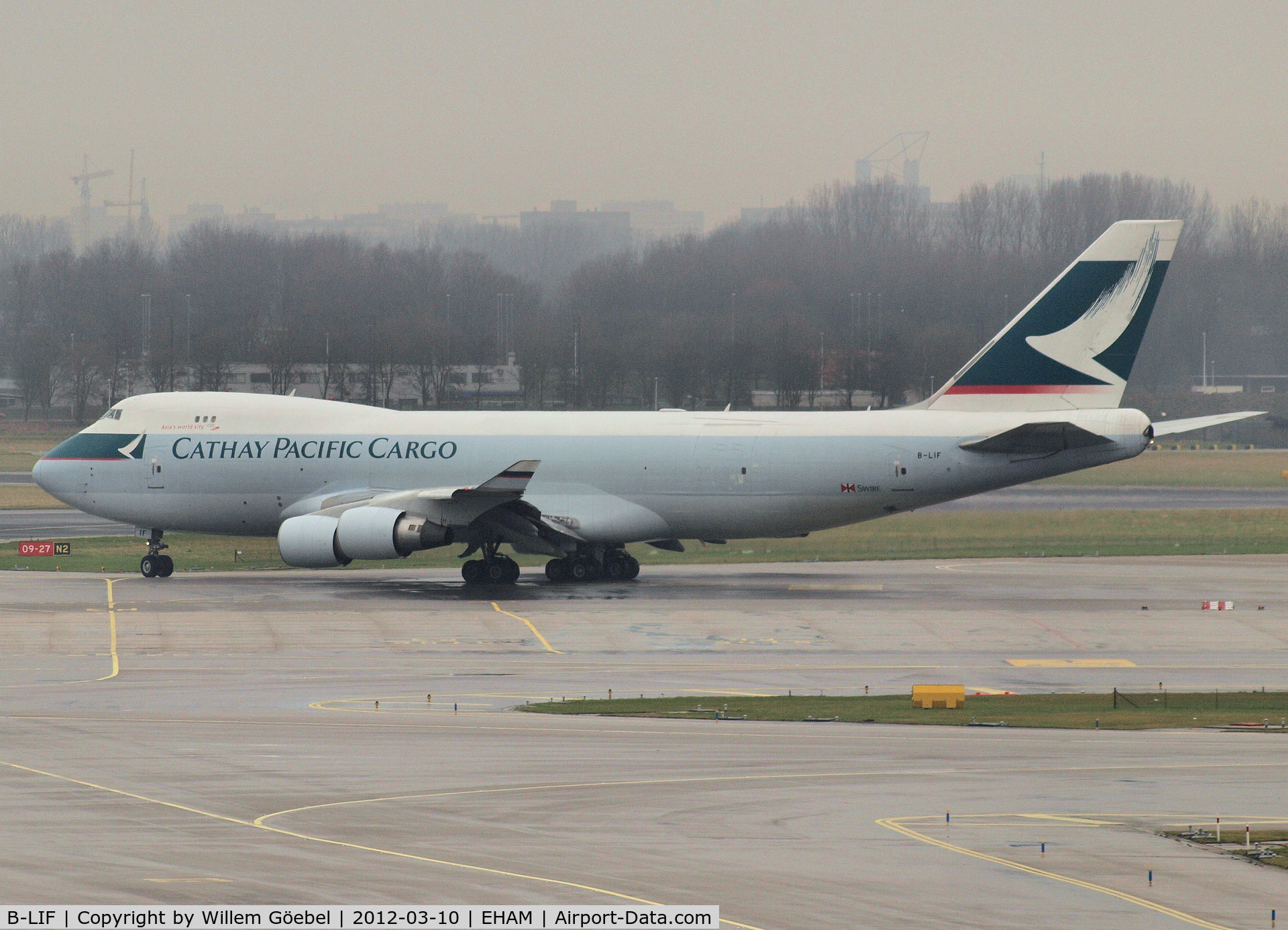 B-LIF, 2009 Boeing 747-467ERF C/N 36871, Arrival on Schiphol Airport on runway R36