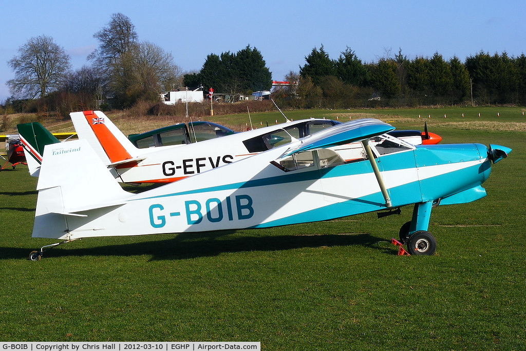G-BOIB, 1997 Wittman W-10 Tailwind C/N PFA 031-10551, at Popham Airfield, Hampshire