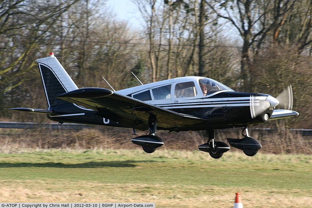 G-ATOP, 1966 Piper PA-28-140 Cherokee C/N 28-21682, at Popham Airfield, Hampshire