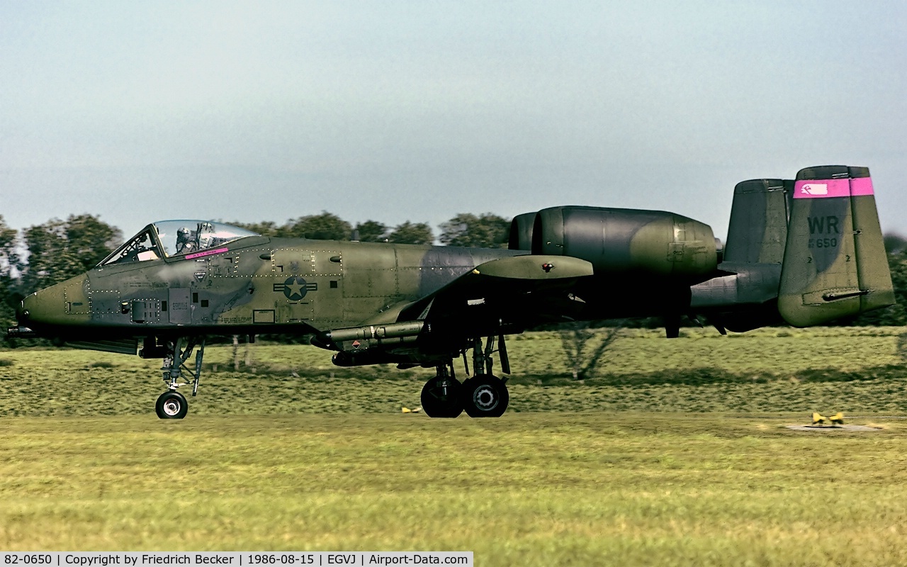 82-0650, 1980 Fairchild Republic A-10A Thunderbolt II C/N A10-0698, departure from RAF Bentwaters