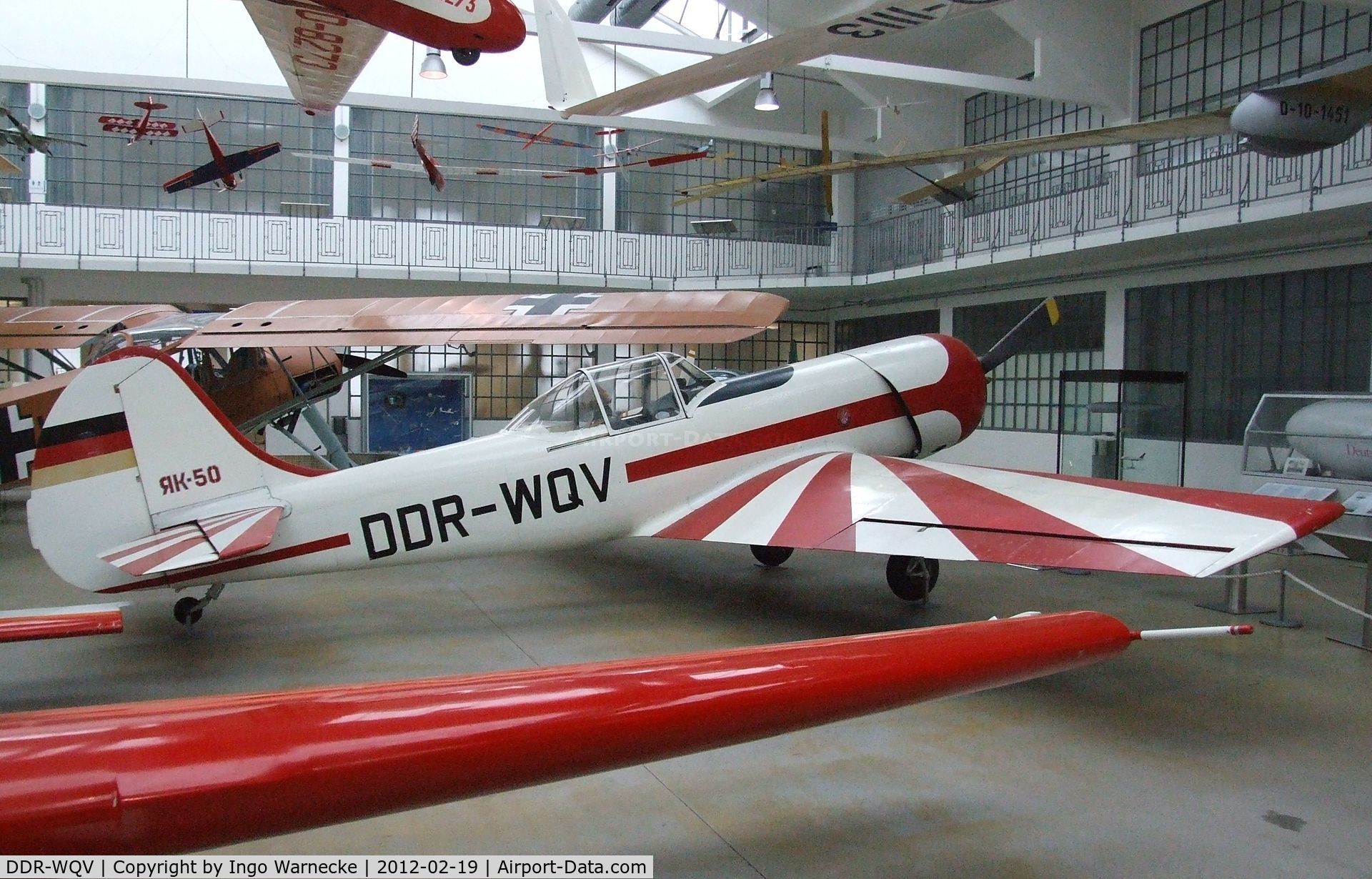 DDR-WQV, Yakovlav Yak-50 C/N 781206, Yakovlev Yak-50 at the Deutsches Museum Flugwerft Schleißheim, Oberschleißheim