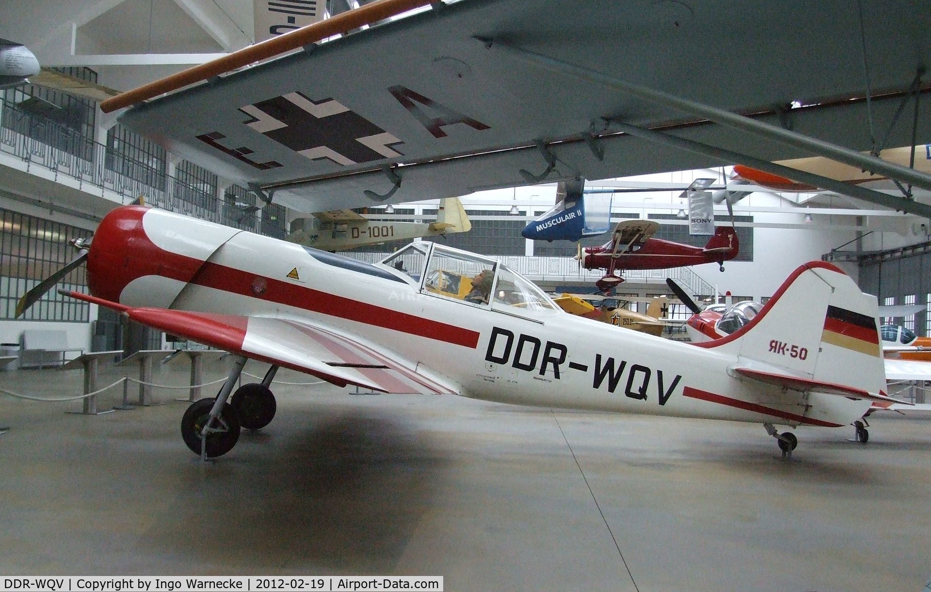 DDR-WQV, Yakovlav Yak-50 C/N 781206, Yakovlev Yak-50 at the Deutsches Museum Flugwerft Schleißheim, Oberschleißheim