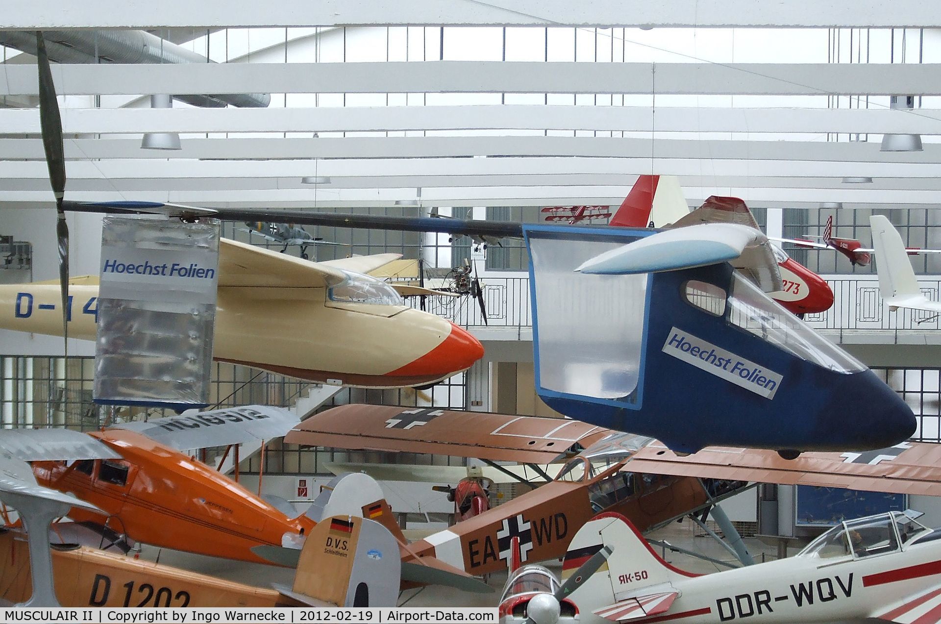 MUSCULAIR II, 1985 Rochelt Musculair II C/N 01, Günther Rochelt Musculair II human-powered aircraft at the Deutsches Museum Flugwerft Schleißheim, Oberschleißheim