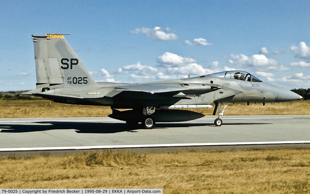 79-0025, 1980 McDonnell Douglas F-15C Eagle C/N 0557/C094, departure from Karup AB