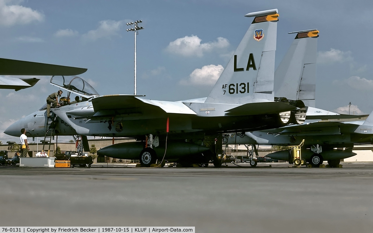 76-0131, 1976 McDonnell Douglas F-15A Eagle C/N 0240/B033, flightline at Luke AFB