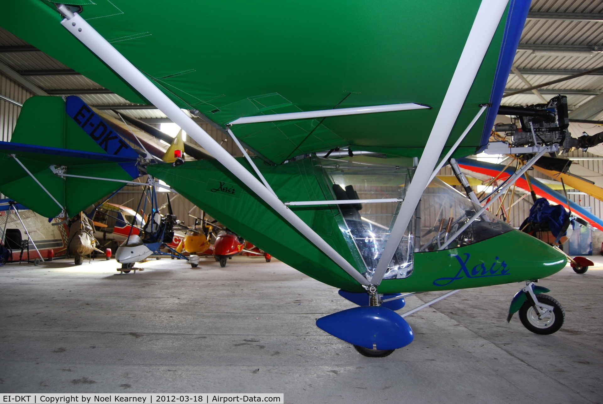 EI-DKT, 2004 Raj Hamsa X-Air 582 C/N 798, In the hanger at Limetree Airfield during the March Fly-in 2012.