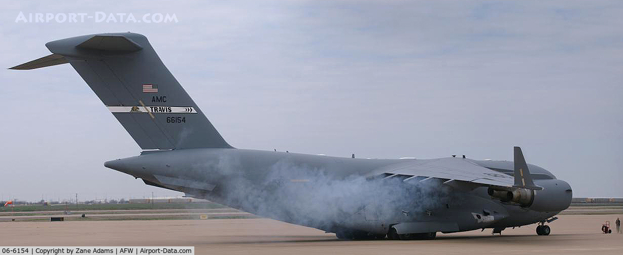 06-6154, 2006 Boeing C-17A Globemaster III C/N P-154, Starting engines at Alliance Airport - Fort Worth, TX