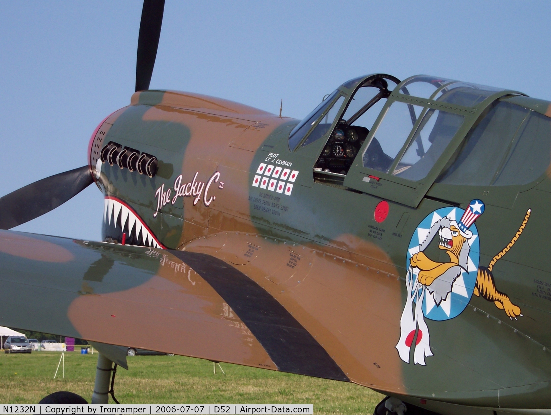 N1232N, 1943 Curtiss P-40N Warhawk C/N 27483, Marked as USAAF P-40M 43-27483. Built as USAAF P-40M s/n 43-5795 and Lend Leased to RCAF as a Kittyhawk Mk IV s/n 845