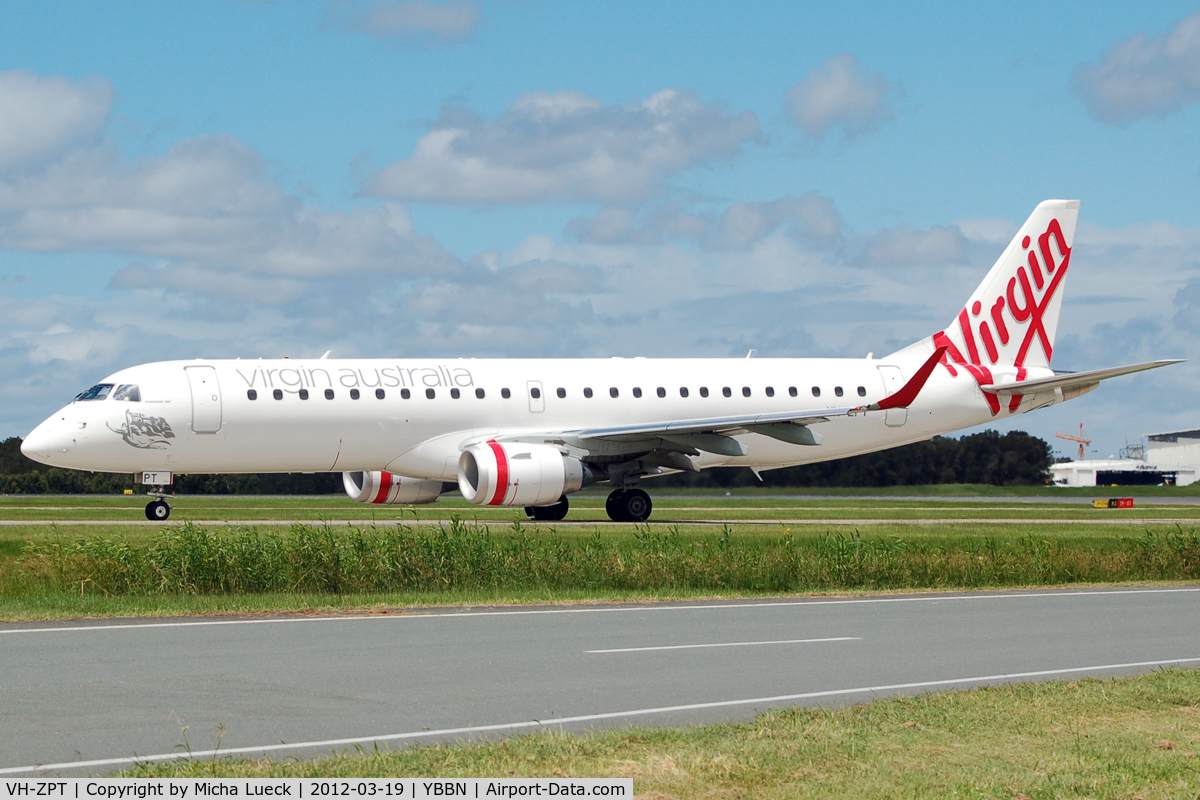 VH-ZPT, 2011 Embraer 190AR (ERJ-190-100IGW) C/N 19000451, At Brisbane