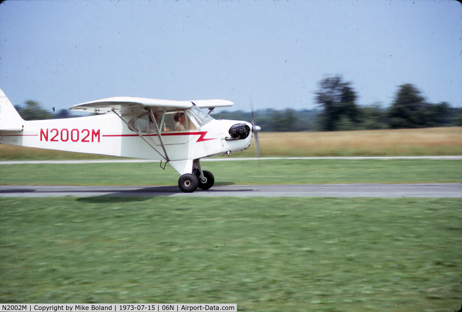 N2002M, 1946 Piper J3C-65 Cub Cub C/N 20763, N2002M flying at Randall Airport, Middletown, NY in 1973
