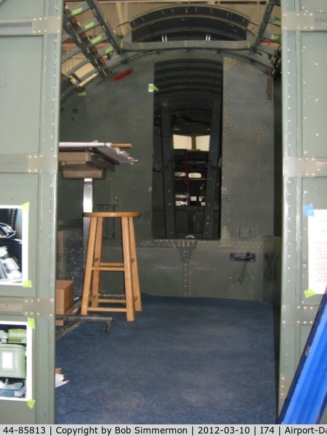 44-85813, 1944 Boeing B-17G Flying Fortress C/N 8722, Looking forward through the newly built radio room.