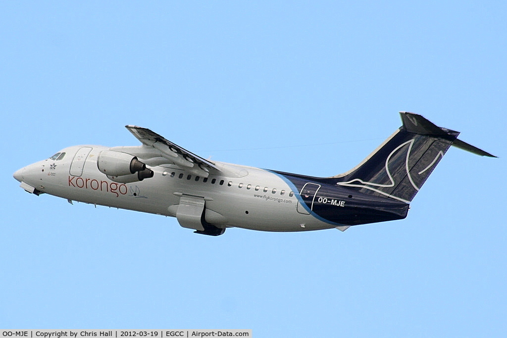 OO-MJE, 1991 British Aerospace BAe.146-200 C/N E2192, painted in Korongo Airlines colours, operating for Brussels Airlines