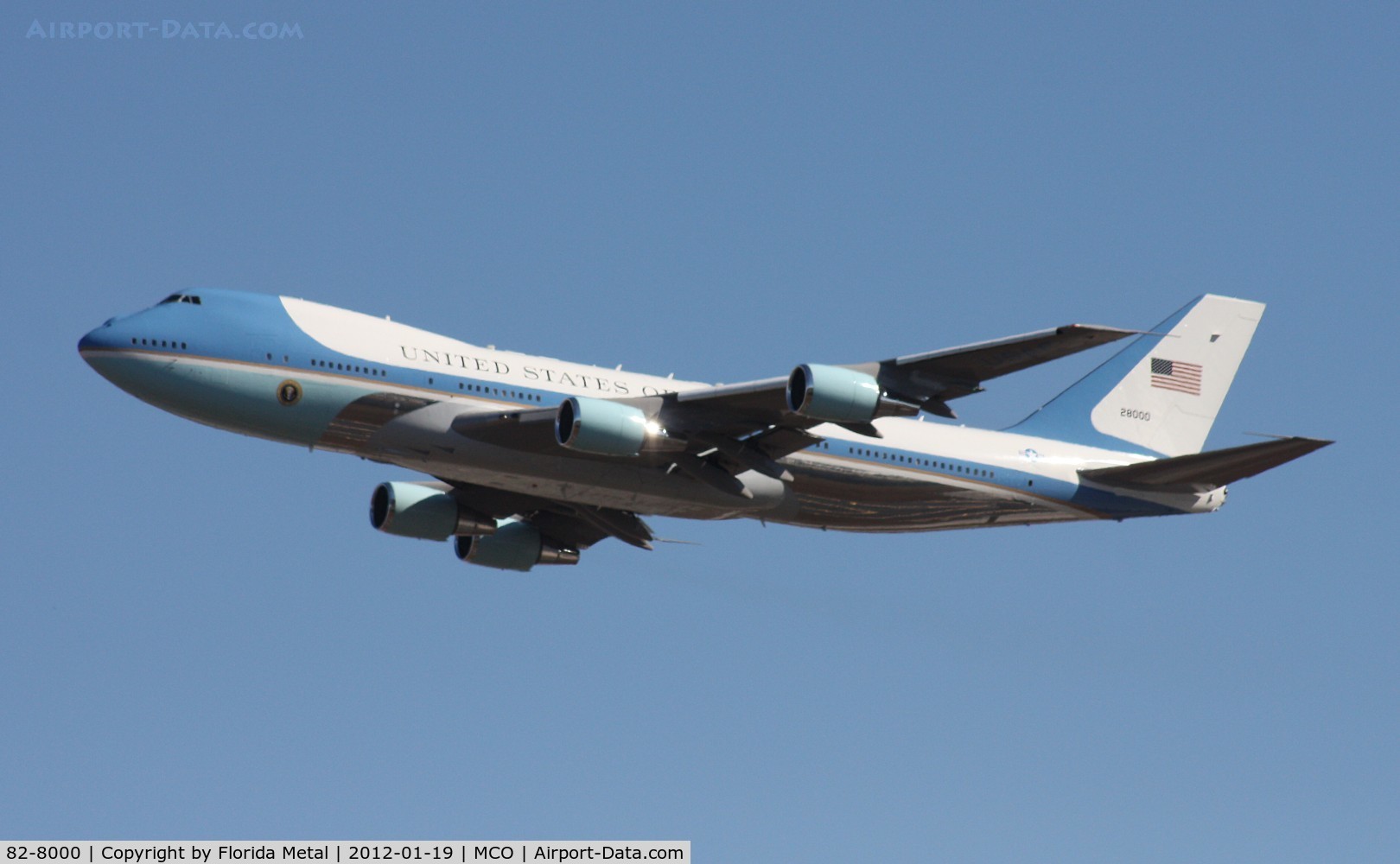 82-8000, 1987 Boeing VC-25A (747-2G4B) C/N 23824, Air Force One departing