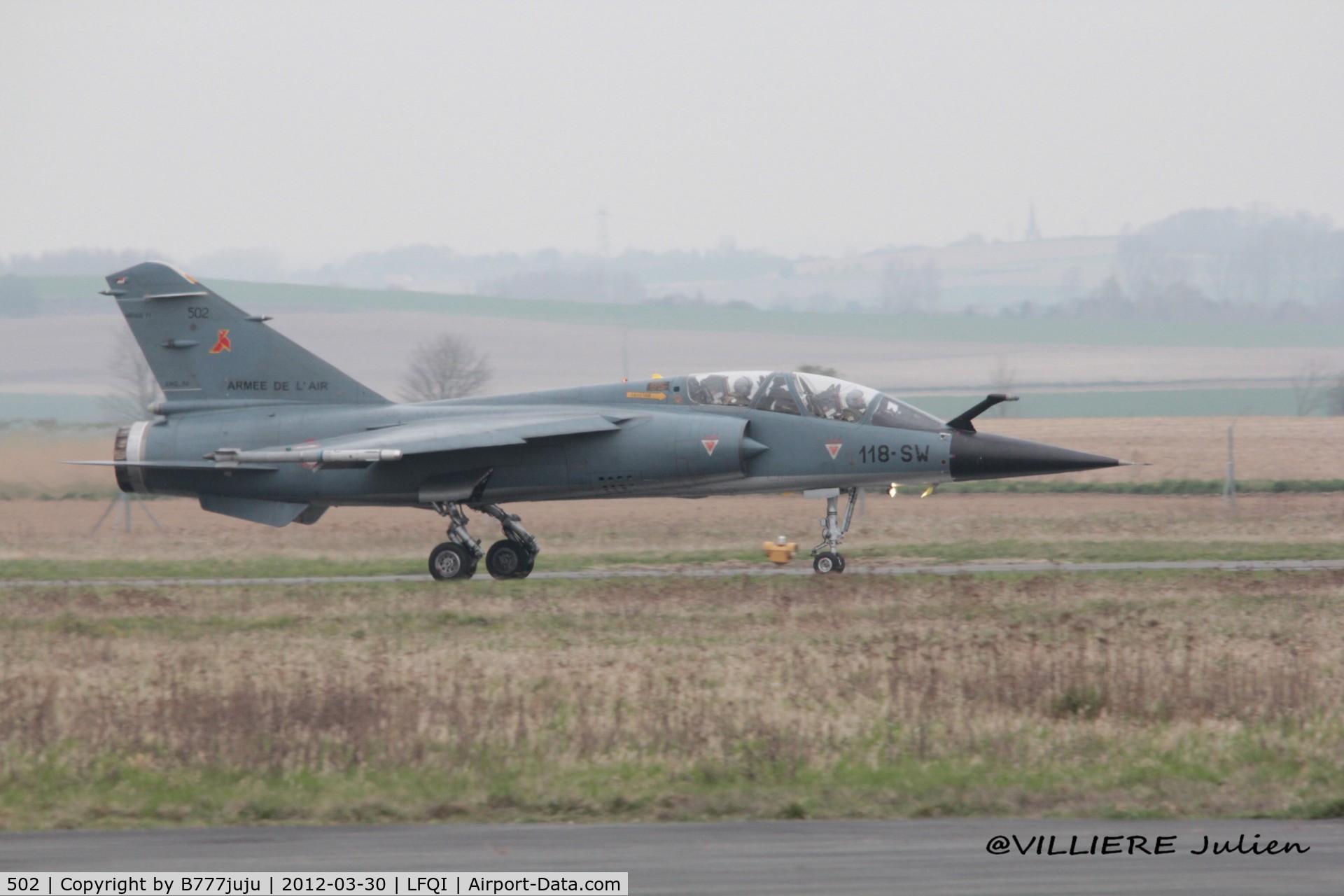502, Dassault Mirage F.1B C/N 502, on transit at Cambrai for dissolution off 1/12 Cambrésis