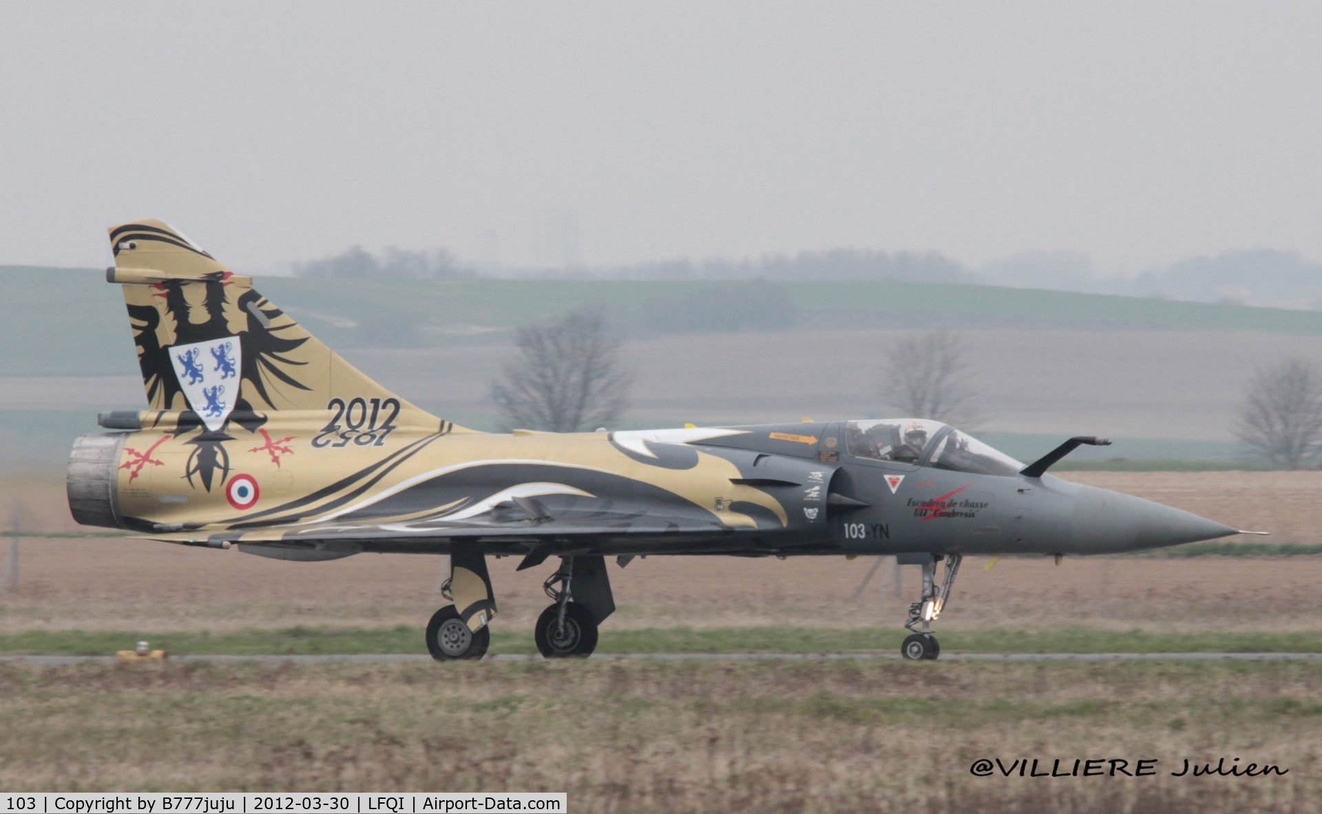 103, Dassault Mirage 2000C C/N 367, on transit at Cambrai for dissolution off 1/12 Cambrésis