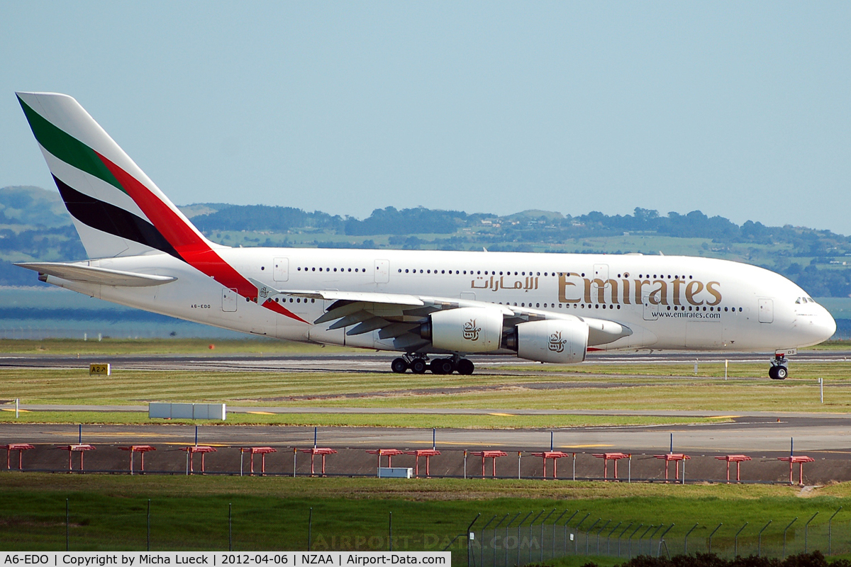 A6-EDO, 2010 Airbus A380-861 C/N 057, At Auckland