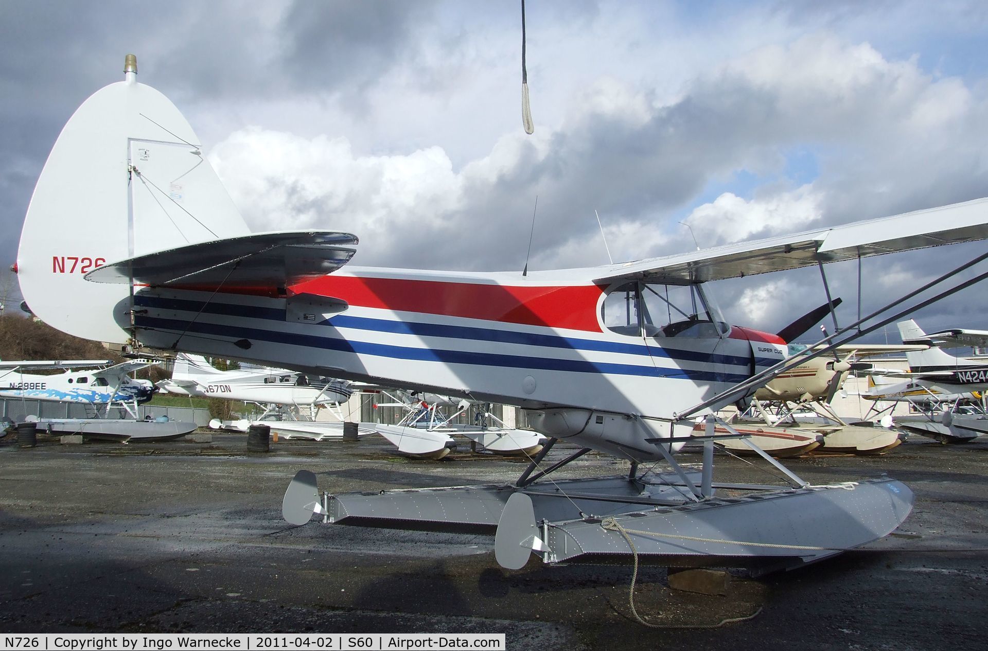 N726, 1982 Piper PA-18-150 Super Cub C/N 18-8309021, Piper PA-18-150 Super Cub on floats at Kenmore Air Harbor, Kenmore WA