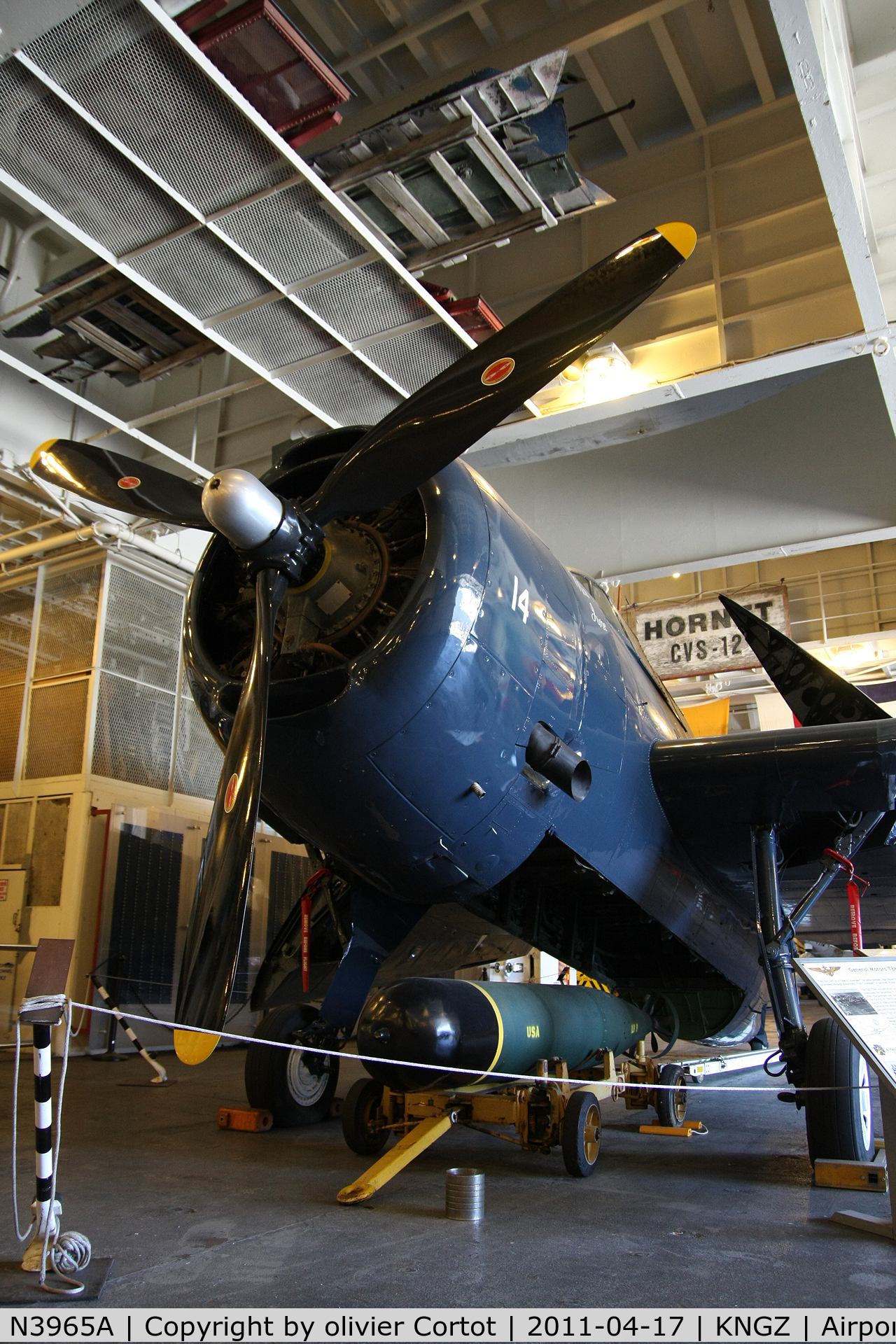 N3965A, 1958 General Motors TBM-3 Avenger C/N Not found (USN69375), USS Hornet museum