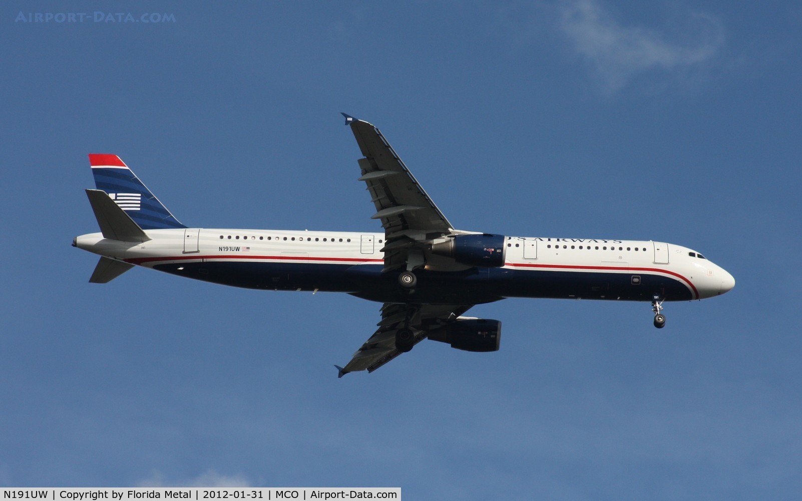 N191UW, 2001 Airbus A321-211 C/N 1447, USAirways A321