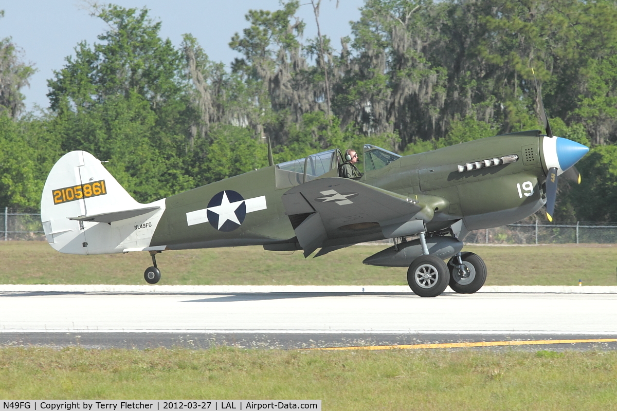 N49FG, 1943 Curtiss P-40N Warhawk C/N 29623, 1943 Curtiss Wright P-40N-5, c/n: 42-105861 at 2012 Sun N Fun