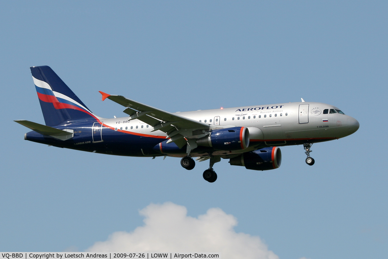 VQ-BBD, 2009 Airbus A319-111 C/N 3838, named 