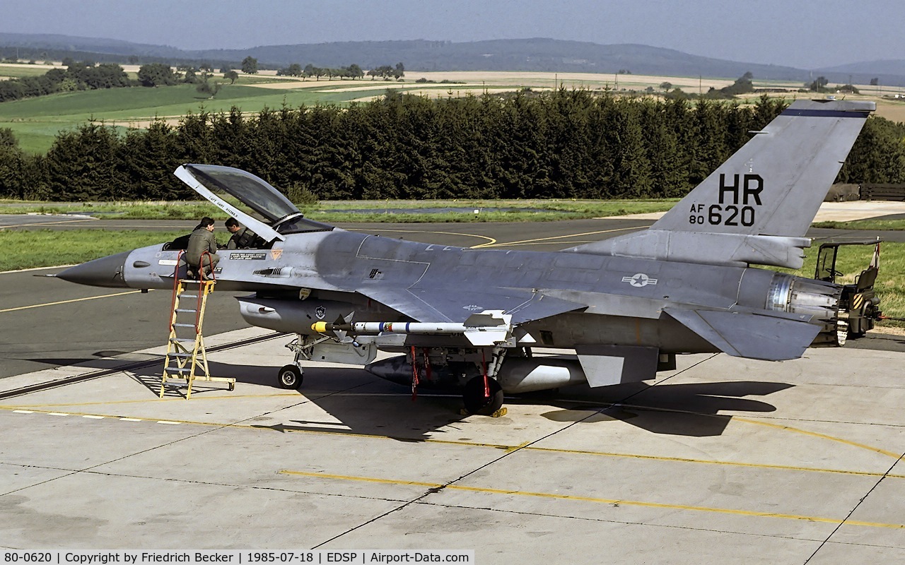 80-0620, 1980 General Dynamics F-16A Block 15B C/N 61-341, transient at Fliegerhorst Pferdsfeld