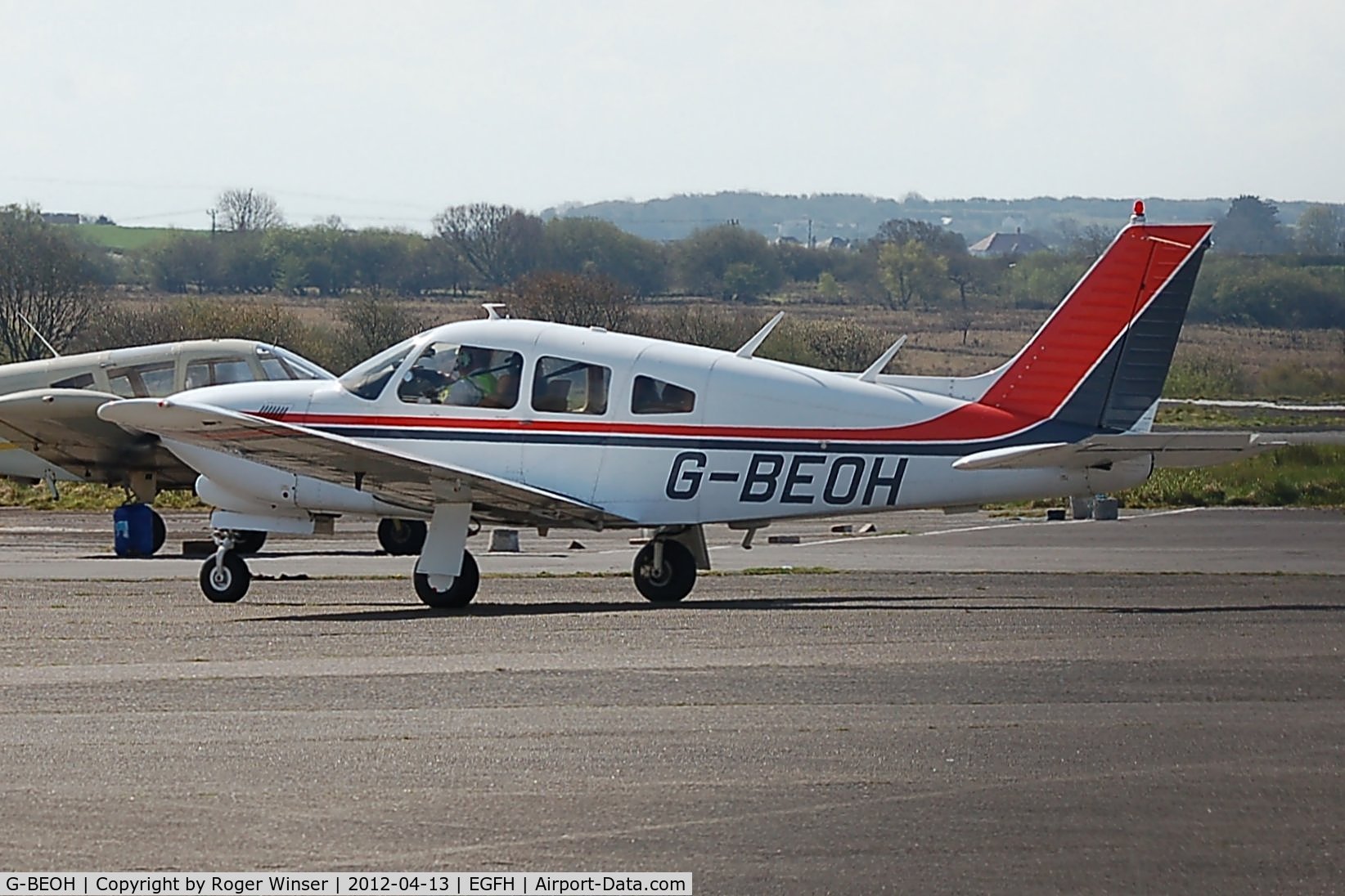 G-BEOH, 1977 Piper PA-28R-201T Cherokee Arrow III C/N 28R-7703038, Visiting Turbo Cherokee Arrow 111 operated by Gloucestershire Flying Club.