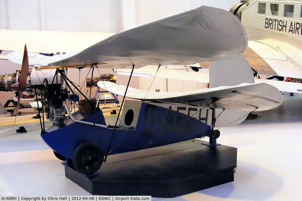 G-AEEH, 1936 Mignet HM.14 Pou-du-Ciel C/N EGD1, displayed at the RAF Museum, Cosford