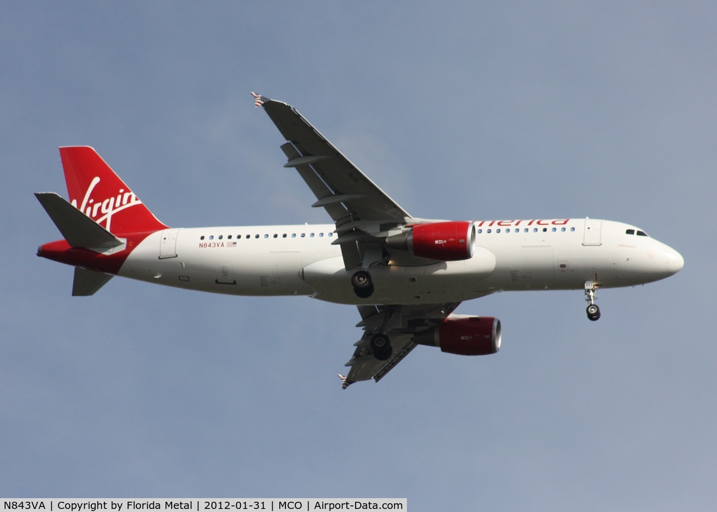 N843VA, 2011 Airbus A320-214 C/N 4814, Virgin America A320