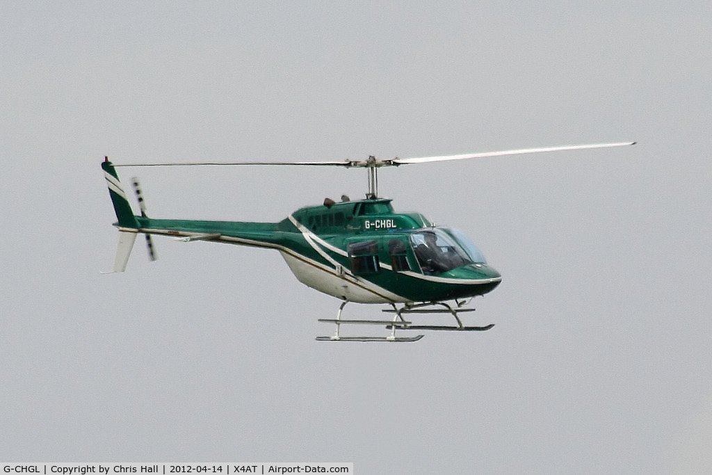G-CHGL, 1975 Bell 206B JetRanger II C/N 1669, Ferrying racegoers into Aintree for the 2012 Grand National