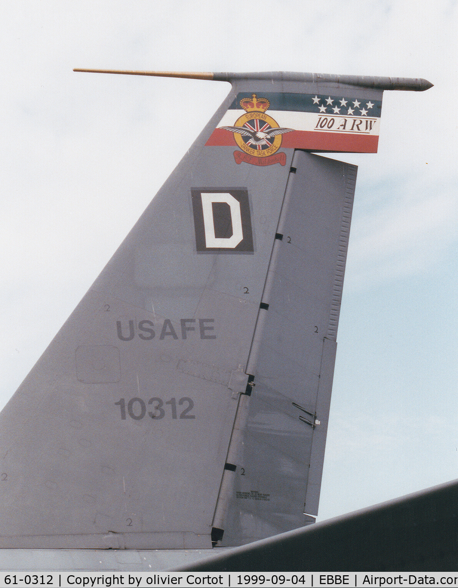 61-0312, 1961 Boeing KC-135R Stratotanker C/N 18219, KC-135 tail markings