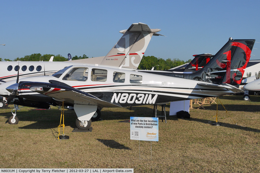 N8031M, Hawker Beechcraft Corp G58 Baron C/N TH-2331, Static exhibit at 2012 Sun N Fun