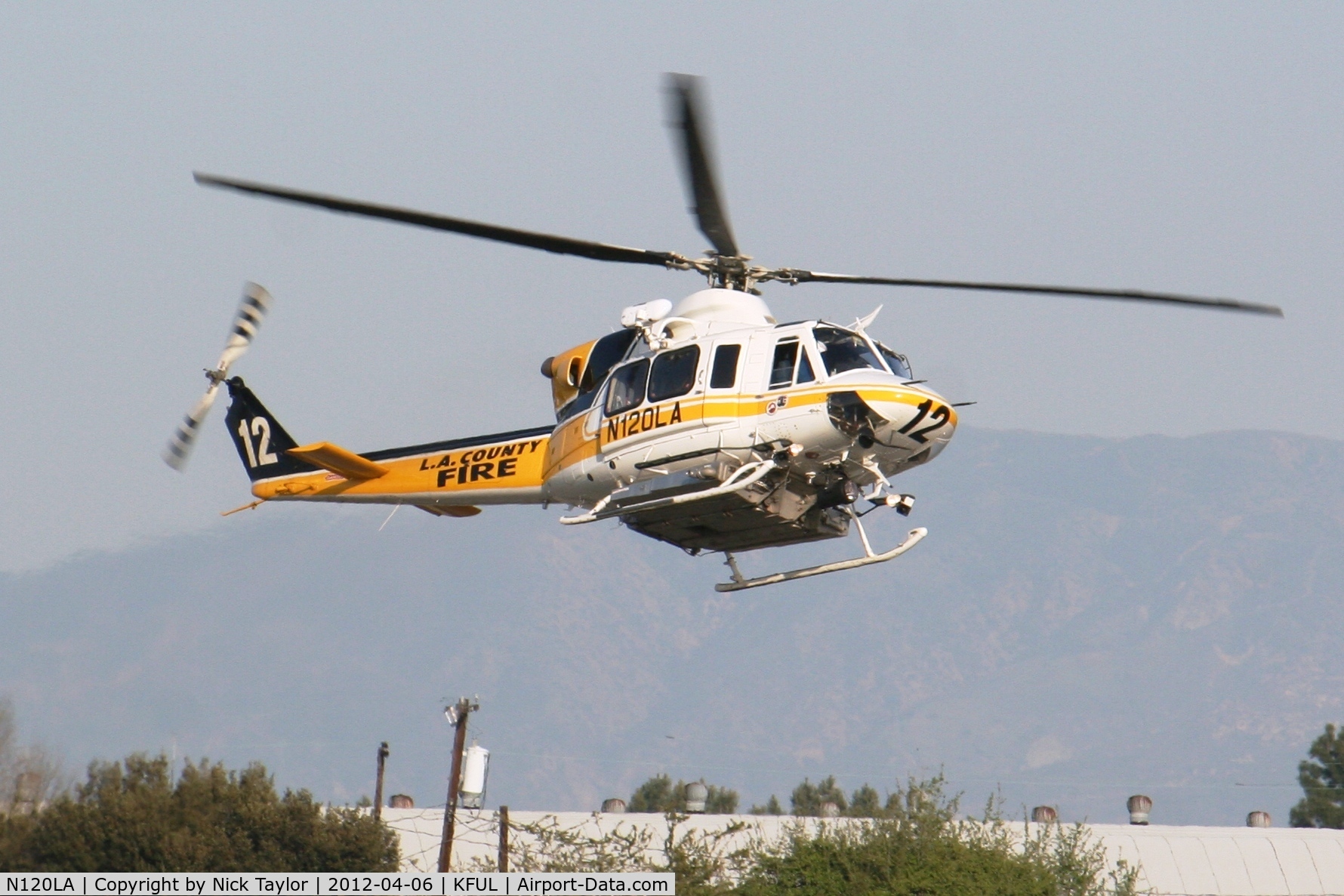 N120LA, 2007 Bell 412EP C/N 36455, Landing at Fullerton