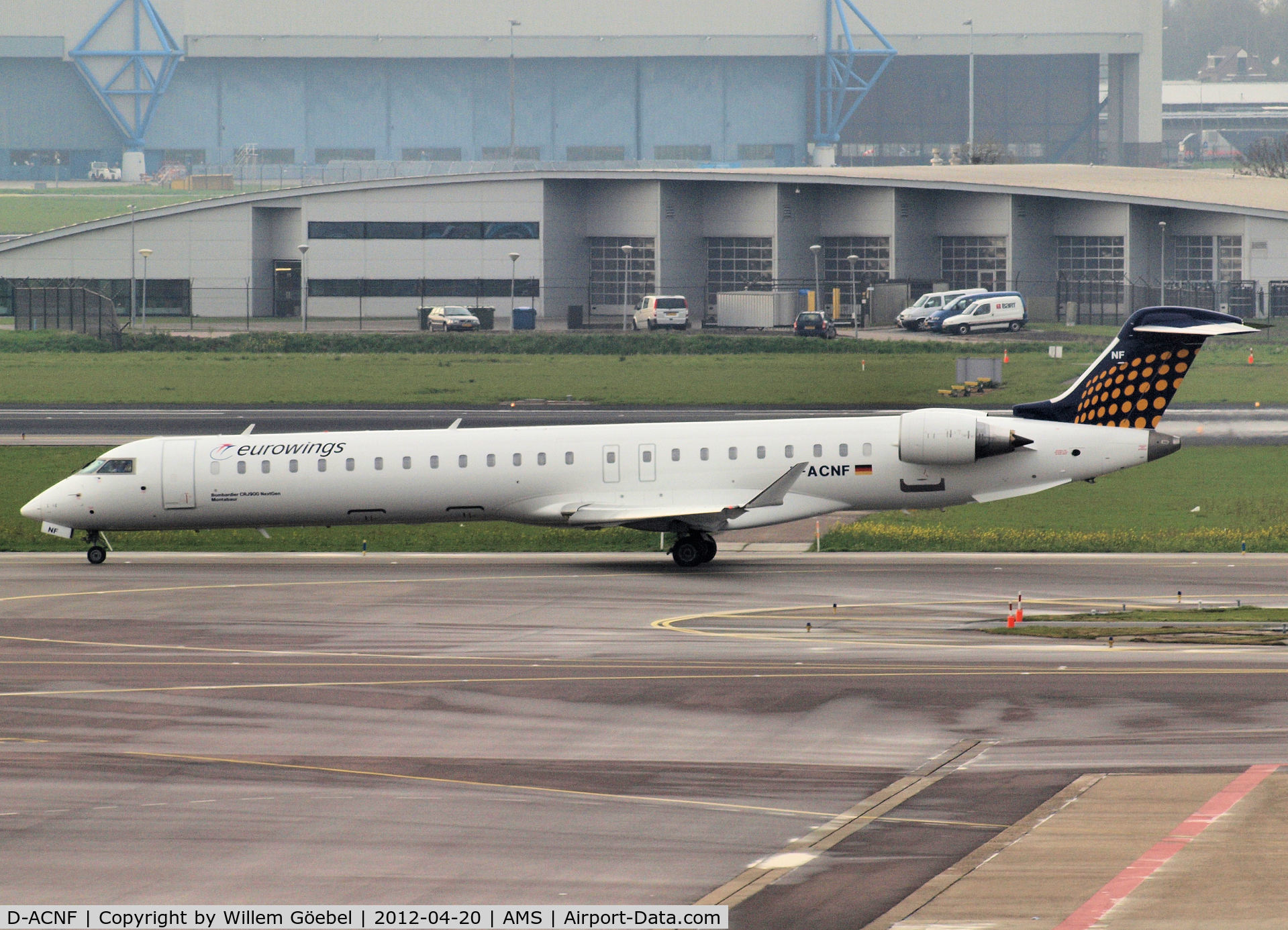 D-ACNF, 2009 Bombardier CRJ-900 (CL-600-2D24) C/N 15243, Taxi to the runway 24 of Schiphol Airport
