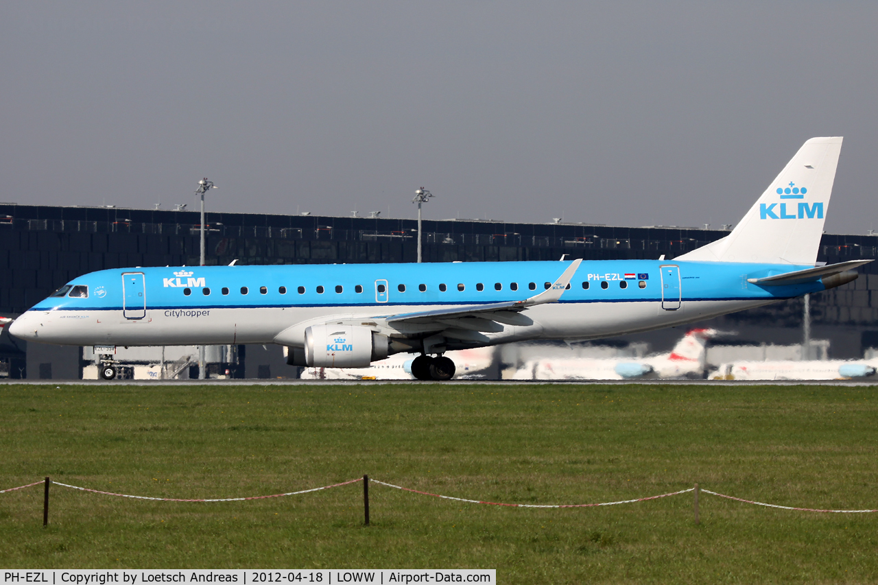 PH-EZL, 2010 Embraer 190LR (ERJ-190-100LR) C/N 19000334, KLM Cityhopper Vienna to Amsterdam