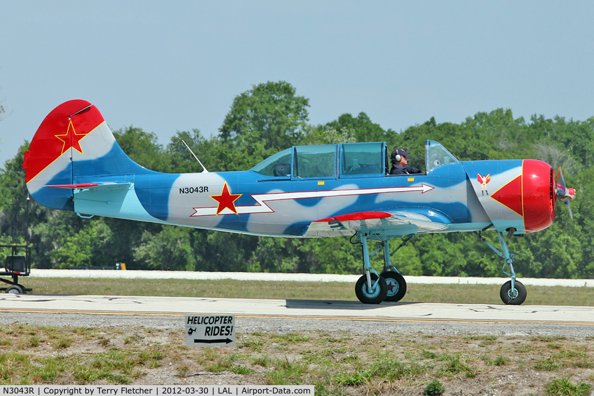 N3043R, 1983 Yakovlev (Aerostar) Yak-52 C/N 833711, At 2012 Sun N Fun