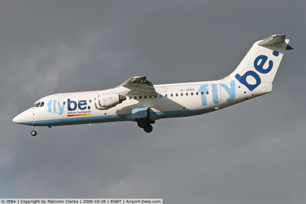 G-JEBA, 1990 British Aerospace BAe.146-300 C/N E3181, British Aerospace BAe-146-300, Newcastle Airport, October 2006.