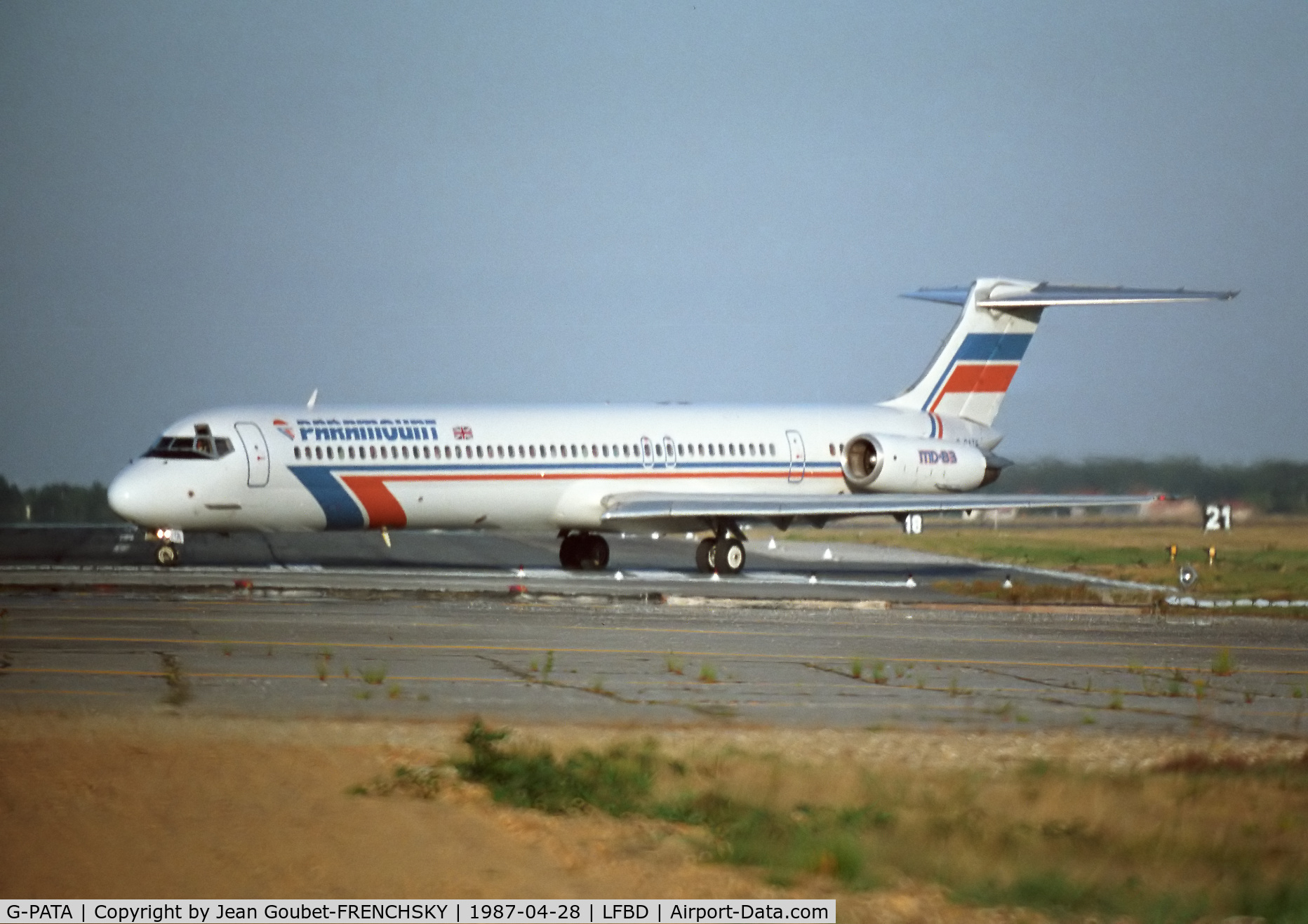 G-PATA, 1986 McDonnell Douglas MD-83 (DC-9-83) C/N 49398, Paramount Airways runway 11