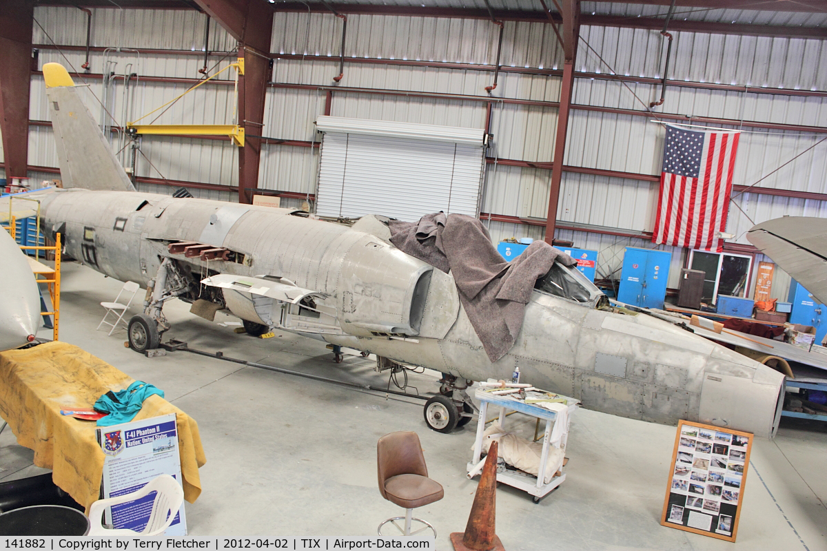 141882, Grumman F-11A Tiger C/N 199, Under restoration At Valiant Air Command Air Museum, Space Center Executive Airport (North East Side), Titusville, Florida