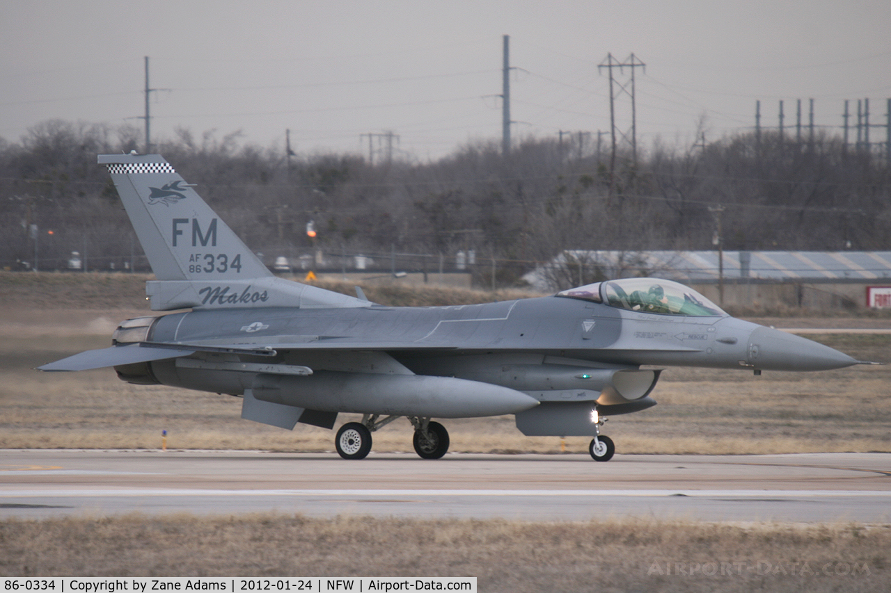 86-0334, 1986 General Dynamics F-16C Fighting Falcon C/N 5C-440, At NASJRB Fort Worth