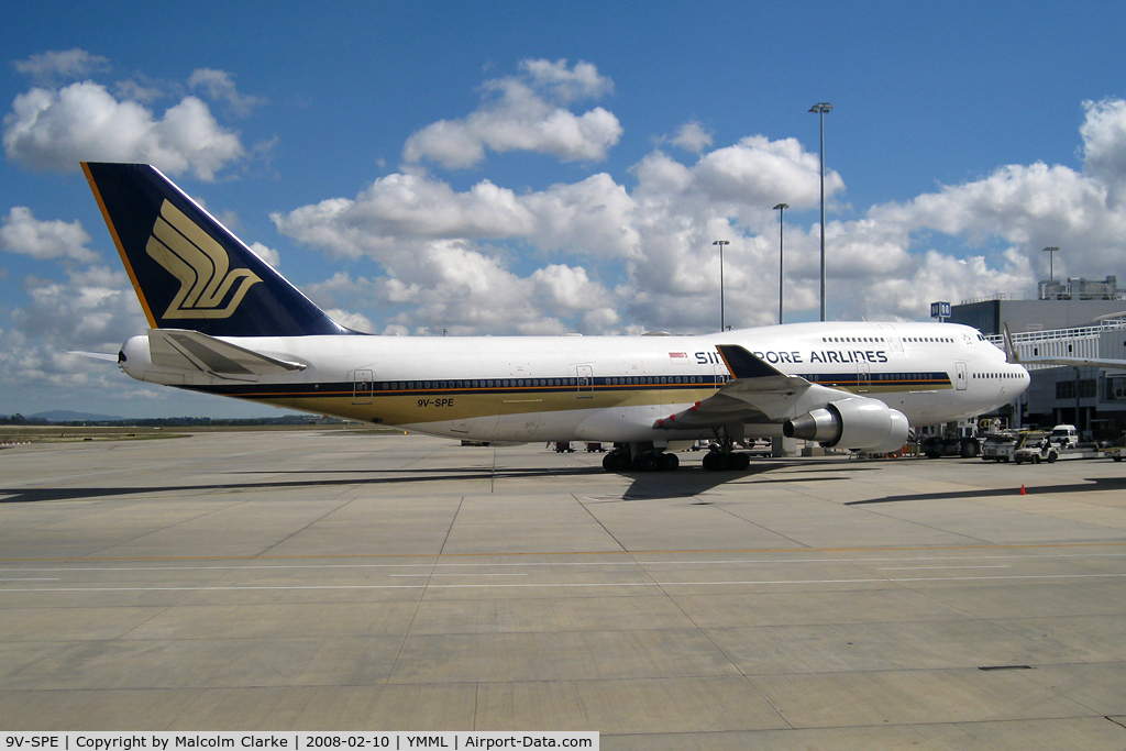 9V-SPE, 1995 Boeing 747-412 C/N 26554, Boeing 747-412, Melbourne International Airport, February 2008.