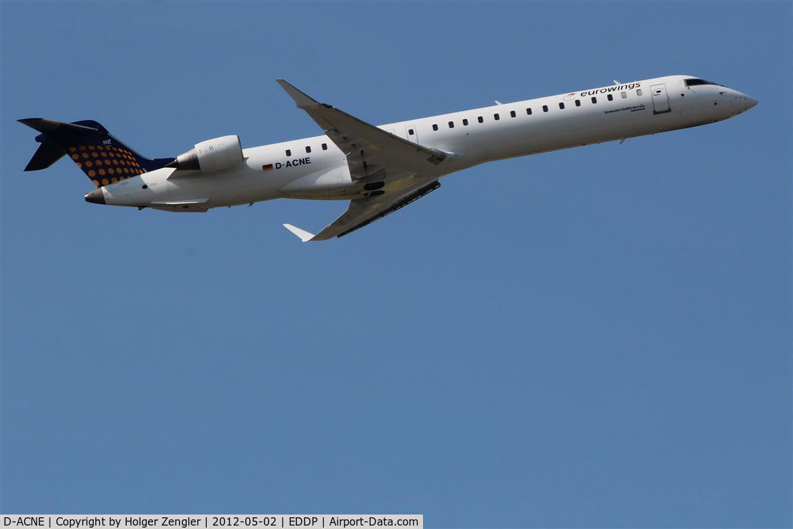 D-ACNE, 2009 Bombardier CRJ-900ER (CL-600-2D24) C/N 15241, Leaving LEJ on rwy 08L....