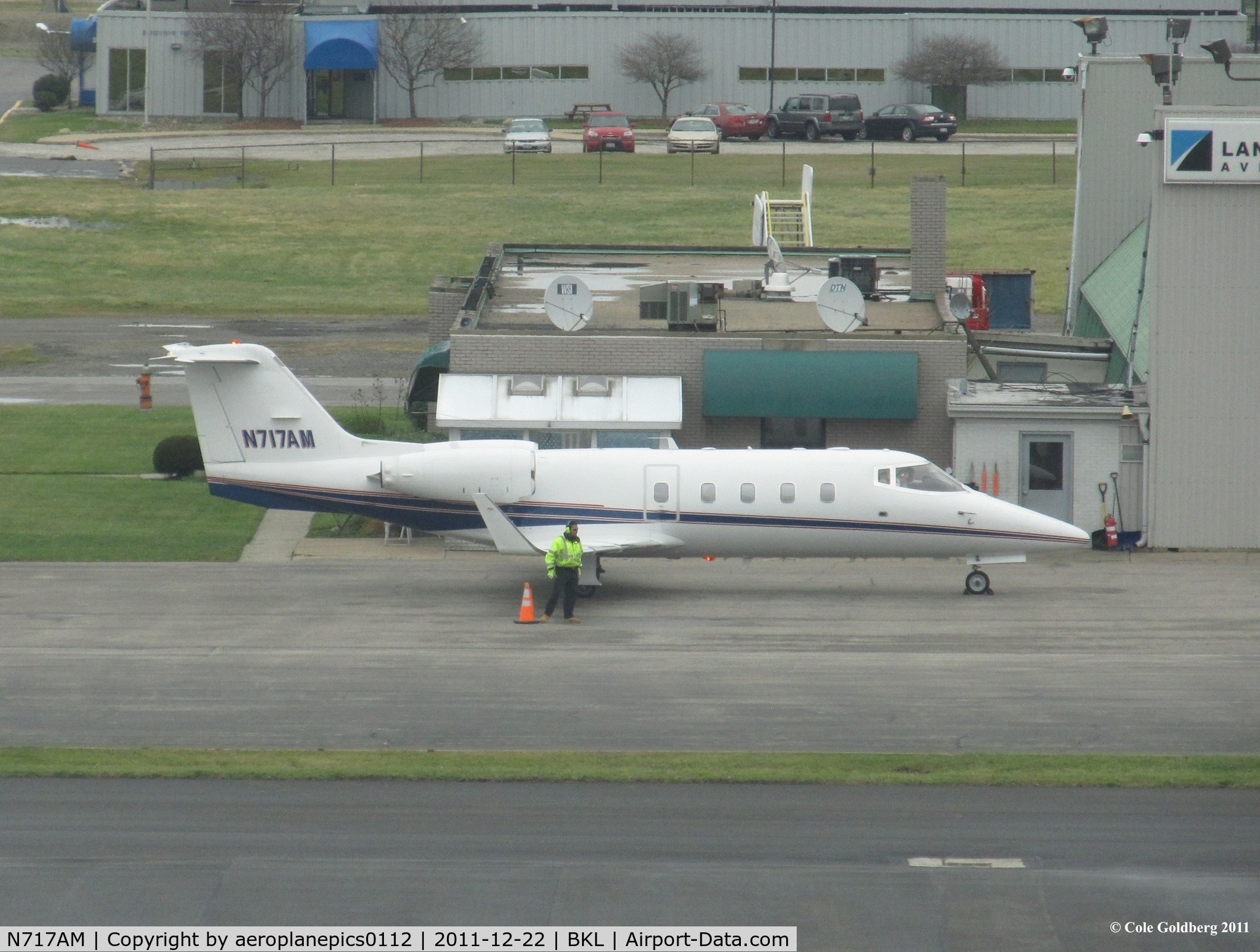 N717AM, 1984 Gates Learjet 55 C/N 100, N717AM seen from the control tower at KBKL, a few minute after arrival.