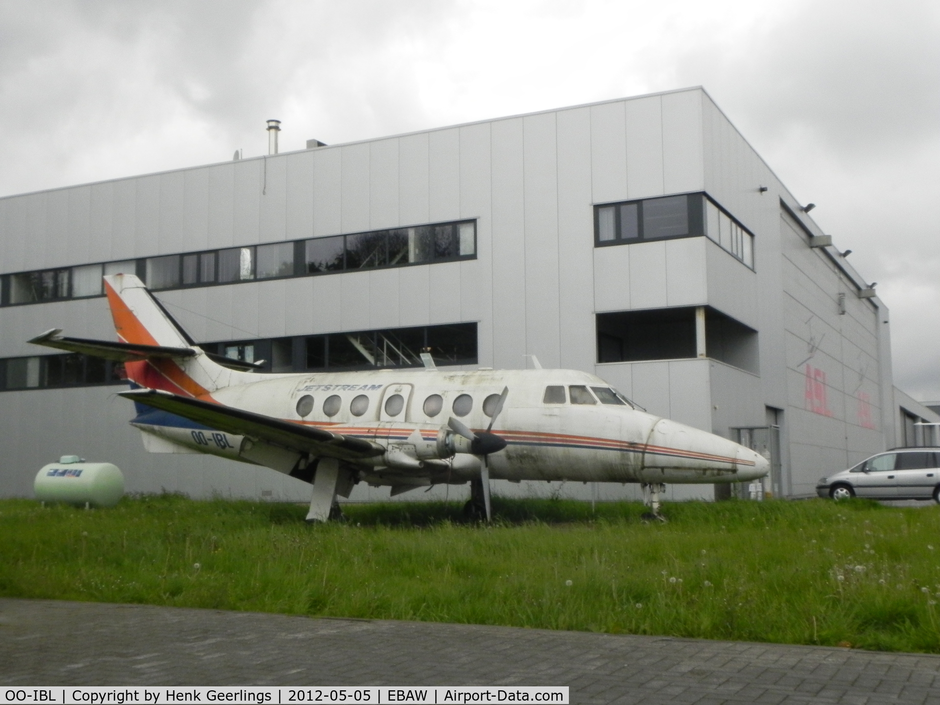 OO-IBL, 1970 Handley Page HP137 Jetstream 1 C/N 241, 13 years later still at Deurne airport. Parked  next to the Fire-Brigade Building